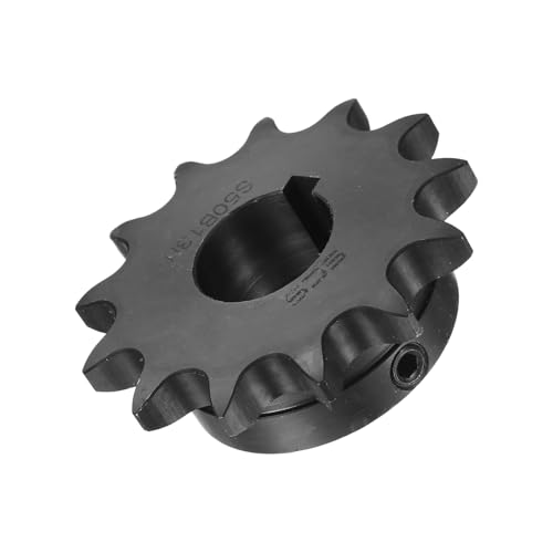 Image of uxcell #50 Chain Roller Sprocket B Type, 1 inch Bore 13 Tooth Single Strand Chain Sprocket, Carbon Steel, Keyway with Set Screws