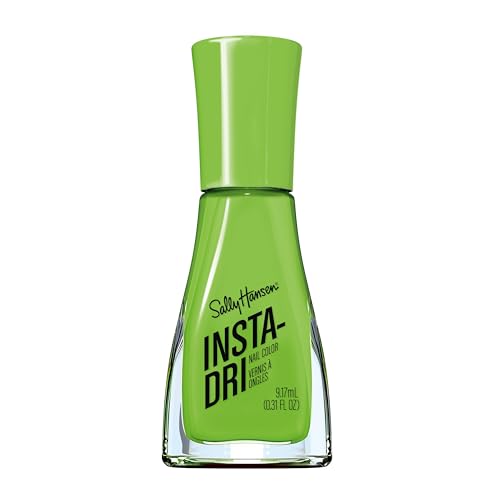 Sally Hansen Insta-Dri Electric Feels Nail Polish | Quick Dry Long Lasting Streak-Free Shine | Opaque Shiny | 524 Neon Nitro| Bright Neon Green Nail Color