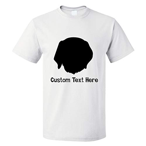 Custom Funny Graphic T Shirts for Men Segugio Italiano Silhouette Cotton Top White Personalized Text Here Medium
