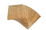 (Set of 12) 12'X9' Bulk Plain Bamboo Cutting Board | For Customized, Personalized Engraving Gifts | Wholesale Premium Chopping Board (With Handle)