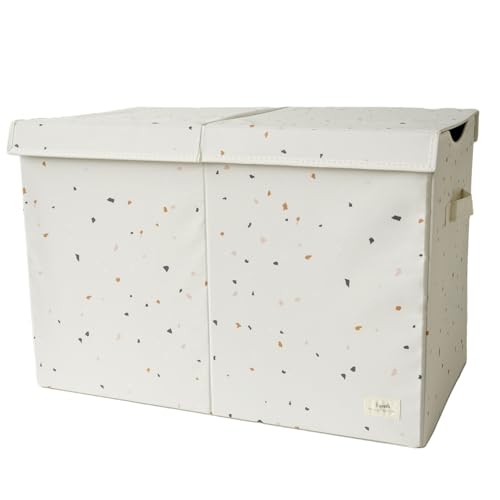3 Sprouts - Baúl para Juguetes Infantil - Almacenaje de Juguetes - Terrazo Crema