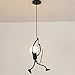 Produktbild Eisen Pendelleuchte Kreative Eisen Cartoon Design Hängende Lampen Kronleuchter E27 Lampenfassung Geeignet für Kinderzimmer,Wohzimmer, Treppe, Schlafzimmer, Deckenleuchte HängelampeSchwarz