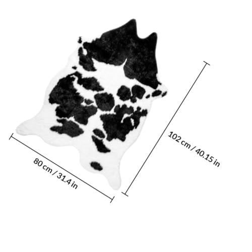 Tapis de sol antidérapant doux et chaud imitation peau de vache en polyester