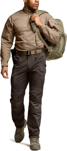 Image of CQR Men's Flex Stretch Tactical Pants, Water Resistant Ripstop Cargo Pants, Lightweight EDC Outdoor Work Hiking Pants