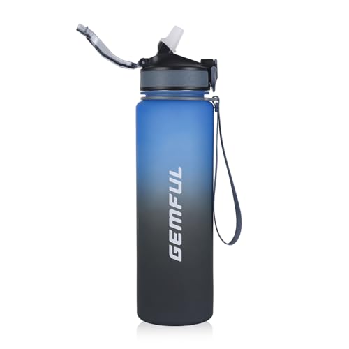 GEMFUL 32Oz Water Bottle With Straw Time Marker Motivational Bottles Tritan Bpa Free For Fitness Gym Outdoor Sports (Pack Of 1), 1000 ML