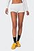 Luckinbaby Women Fold Over Mini Shorts High Rise Stretchy Yoga Rollover Shorts Slim Fit Cute Lounge Shorts Micro Bottoms(Leisure Gray,S)