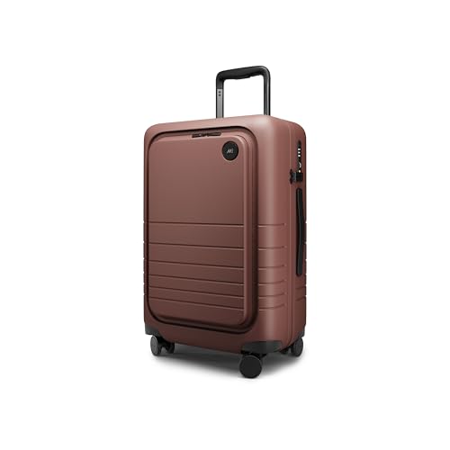 Monos Carry-On Pro Luggage 22 Inch Hardside Spinner Suitcase with TSA Lock & Laptop Front Pocket | Airline Approved 36L Polycarbonate Rolling Carry On Bag | Fits 16 Laptop | Terracotta Red
