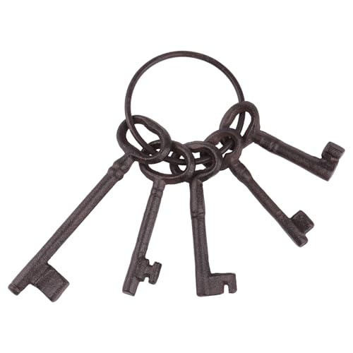 Notakia Vintage Cast Iron Skeleton Key Ring Set Style-2