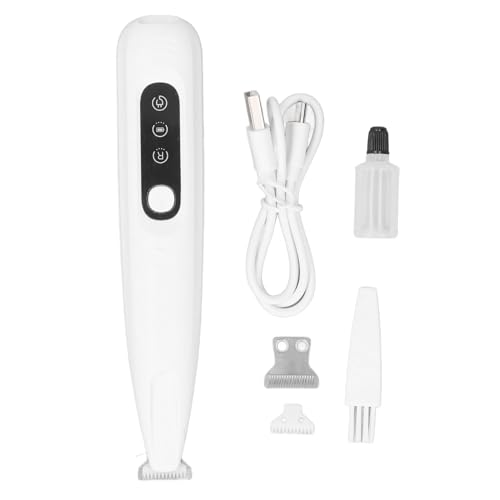 Dog Foot Hair Trimmer with LED Light, Rechargeable Cordless Pet Grooming Clipper, Water Electric Dog Foot Clipper for Dogs Cats, Includes 2 Blades USB Cable Accessories O