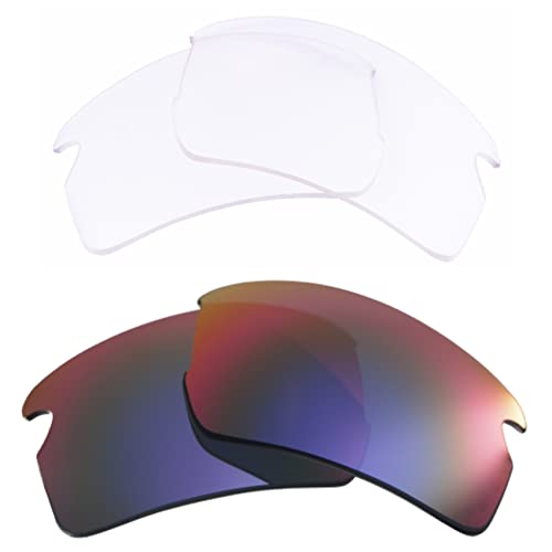 LenzFlip 2色セット Oakley Flak 2.0 アジアンフィット 偏光 透明 交換レンズ オークリー フラック2.0 Asian Fit