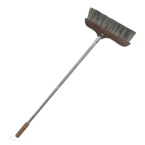 UTHCLO 長柄手押しほうき ブラシ 再利用可能な 床掃除用具 髪の毛や ペットの毛も 掃除 家用 屋内外対応 吊り下げ保管可能