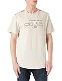 Bajo redondeado G-STAR RAW, hombres Camiseta Lash Text Graphic, Blanco (dk talc 336-A488), M