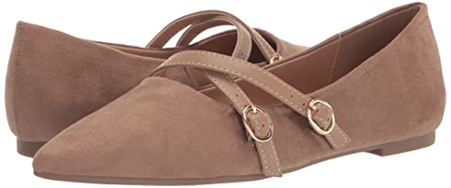 Journee Collection Womens Patricia Slip On Pointed Toe Ballet Flats Taupe 8.5 Medium Womens Us #TOP6
