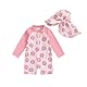 Baby Badeanzug mit Sonnenhut Langarm UV Schutz Badebekleidung Für Baby-Mädchen Reißverschluss Strand Schwimmanzug (Rosa, 18-24 Months)