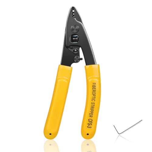 Pince à dénuder multifonction, 1 pièce, Pince Coupante, Pince a Sertir pour Dénuder et Couper, avec manche professionnel et artisanat raffiné, pour Cables Electriques et Coaxes, jaune