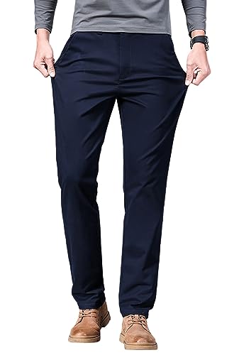 Banana Bucket Mens Khaki Stretch Golf Dress Pant Slim Fit Skinny Suit Pants Elastic Waist Slacks Tapered Trousers