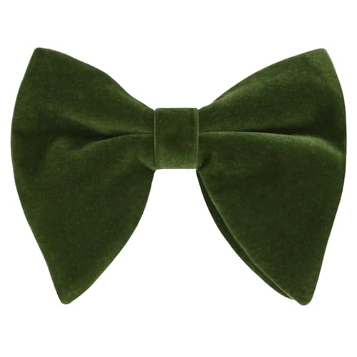 Image of Alizeal Velvet Pre-tied Adjustable Bow Tie for Men Oversize Formal Solid Tuxedo Bowtie