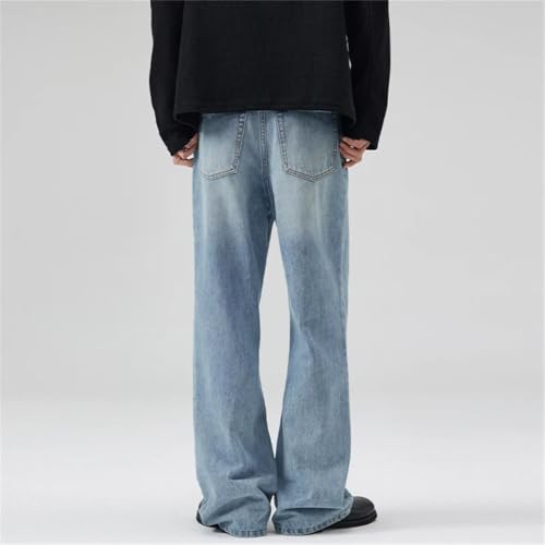 Men Straight Vintage Jeans Harajuku Y2k Wide-Leg Pants Street with Pockets Denim Trousers3