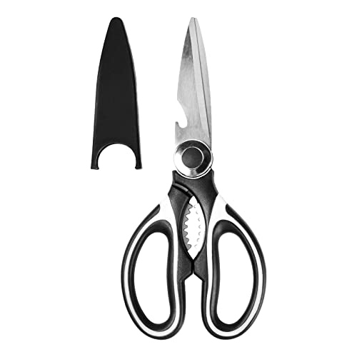 Sundpey Küchenschere, Küchenschere, Lebensmittelschere, spülmaschinenfeste Kochschere, Premium-Mehrzweck-Edelstahl, scharfe Lebensmittelschere für Fleisch, Fisch, Meeresfrüchte, stilvoll schwarz 1 Cover