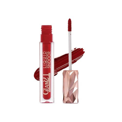 Glam21 Liquid Sindoor |Sponge Tip Applicator| Quick Drying |Smudge Free & Long Lasting| Sweat Resistant | Maroon, 5gm