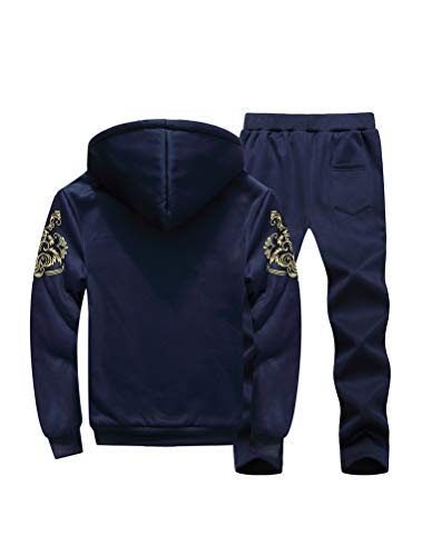 PASOK Men's Casual Tracksuit Full Zip Running Jogging Athletic Sports Jacket And Pants Set