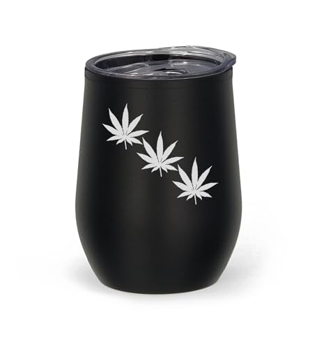 Thermobecher mit Cannabisblatt-Motiv, mit Lasergravur