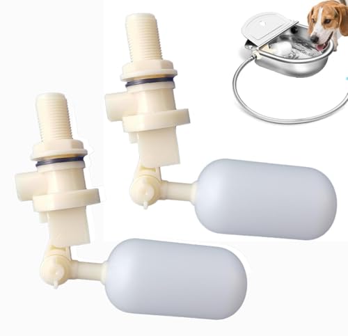 Válvula flotante de bola flotante de agua de 1/2 pulgada con filtro de brazo ajustable para canal de agua, tanque de agua, piscina, estanque, fuente, cuenco automático para perro, caballo, cabra