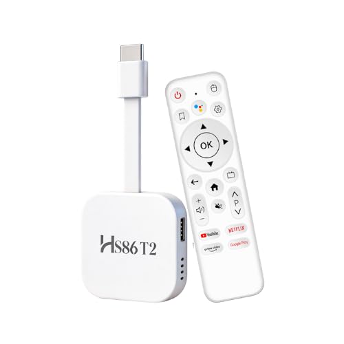 Android 14.0 TV Stick,TV Stick 2GB 16GB RK3518 Quad-Core 32bit Cortex-A53 Chipset et Mali 450 MP2 GPU,Android TV Stick Admite 2.4G/5G Doble Banda WiFi Bluetooth5.4 4k Ultra HD