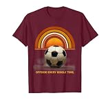 Offside Every Single Time Funny Soccer Design T-Shirt, Men, Burgundy, Large