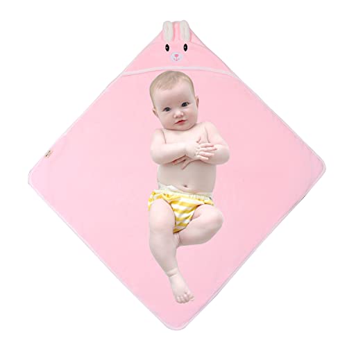 Baby Bath Towels, Hooyee Ultra Soft Hooded Towel Coral Fleece Bathrobe Blanket Toddlers Shower Gifts For Boys Girls - 31.5" X 31.5" (Pink) #TOP6