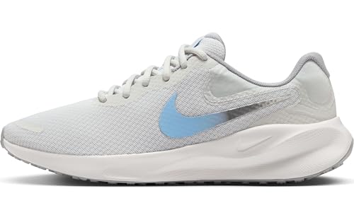 Nike Revolution 7 Straßenlaufschuh für Damen, Photon Dust/Mtlc Pewter-Psychic Blue, FB2208-013, 38 EU (W 7 US)