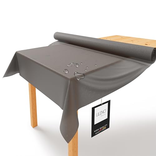 Lileno Home Rouleau de nappe 1,10 x 25 m - Nappe Taupe en non-tissé - Aspect tissu, nappe lavable en rouleau, nappe au mètre - Rouleau de nappe en papier...