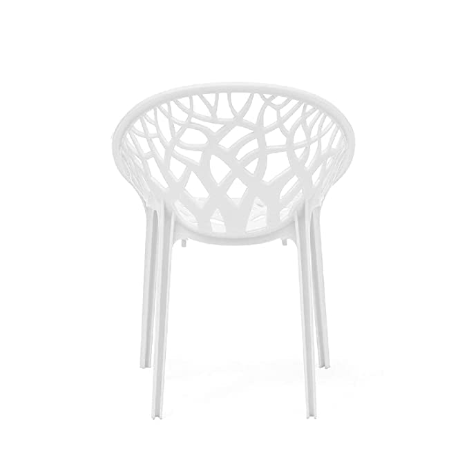 Image of SkyGlamour Neelkamal Crystal Plastic Chair | Chairs for Living Room, Garden, Patio Durable Indoor & Outdoor |Plastic Chair Set of 2, Colour: White