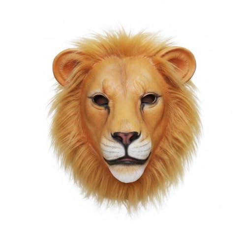 FytStycale Masque Lion En Latex Masque Lion Intégral pour Adultes, Halloween, Lion À Bouche Fermée