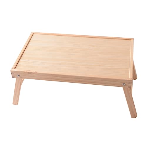 TEHAUX Solid Wood Bed Tray Multi-Function Folding Table Portable Serving Study Breakfast