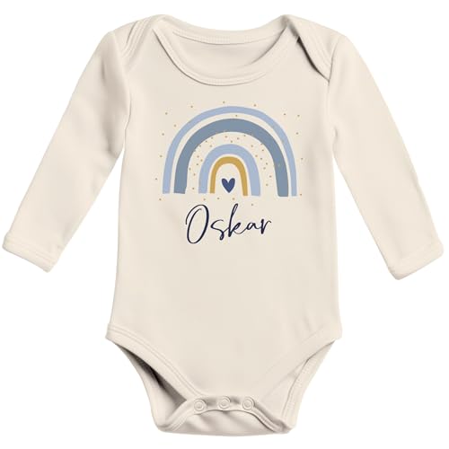 SpecialMe® Baby Body Langarm personalisiert Wunschname Regenbogen Aufdruck...