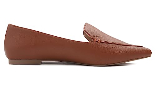Image of FEVERSOLE Women's Loafer Flat Pointed Fashion Slip On Comfort Driving Office Shoes