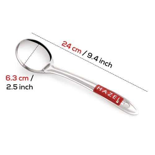Image of HAZEL Stainless Steel Oval Shape Serving Spoon Scooper Spatula Server Kitchen Utensils