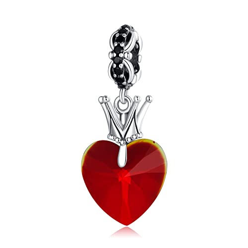 Abalorio de oso con corazón rojo dije de plata para San Valentín