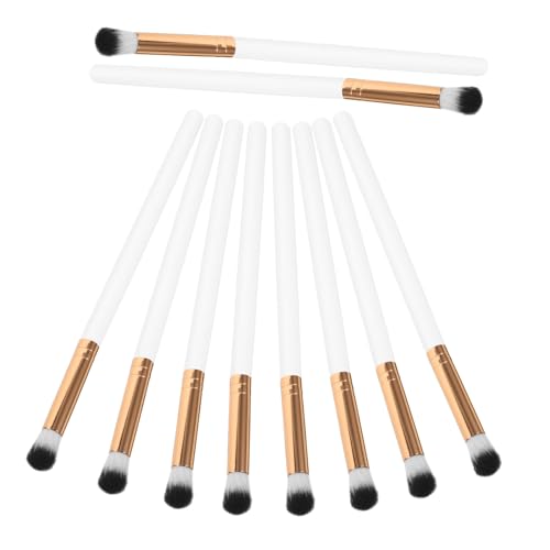 Healeved 10 Piezas Brocha De Maquillaje Pinceles De Maquillaje Luz De Maquillaje Brillo De Labios Sombra Ocultador Organizador De Maquillaje Delineador De Labios Mango De Madera