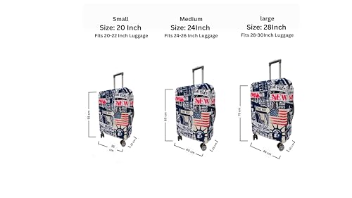 Image of Printed Travel Luggage Cover for Suitcase - Stretchable & Scratchproof Trolley Bag Protector