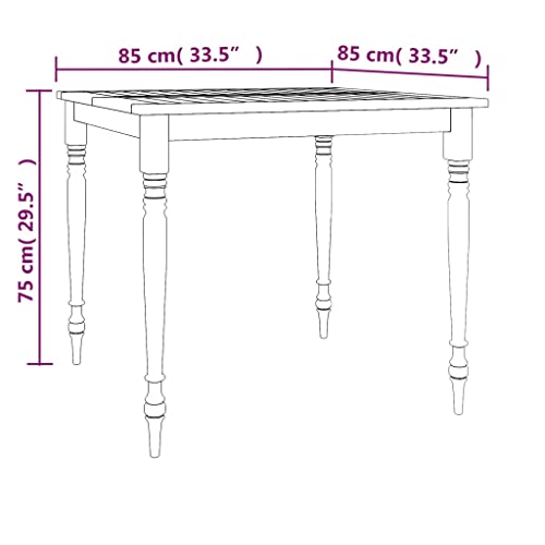 Mesa Batavia 85 x 85 x 75 cm, madera maciza de teca, mesa de exterior rectangular 3