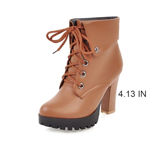 Image of FOREADA Goth Boots Chunky Heel Boot For Women Ankle Combat Booties Black Platform Bootie Buckle Rivets Punk Goth Shoes With Zipper