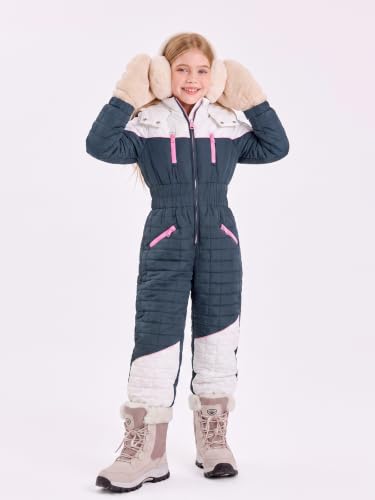 Image of Haloumoning Kid Snowsuit Girls Hooded Waterproof Insulated Ski Suit