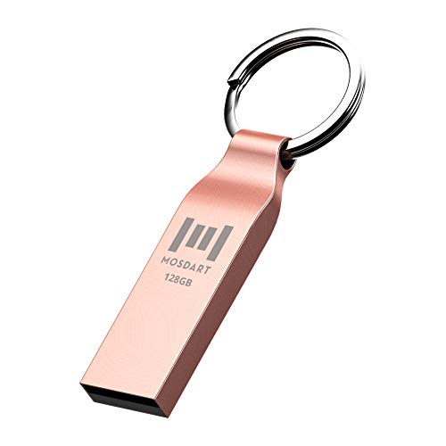 MOSDART 128GB USB 2.0 Flash Drive Metall Thumb Drive mit Schlüsselanhänger 128GB Wasserdicht Jump Drive 128G Memory…