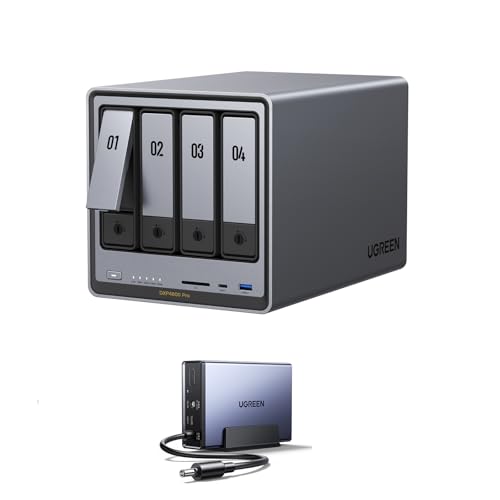 Image of UGREEN DXP4800 Pro & US3000, 12000mAh Uninterruptible Battery Power Supply Bundle NAS DXP4800 Pro 4-Bay Desktop NAS with144TB Storage Capacity.