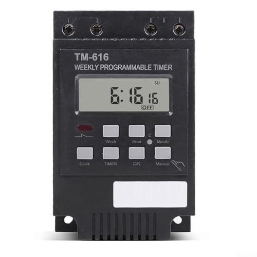 Besttoolifes Interruptor de tiempo digital Relé Temporizador Control 220V 30A Control de carga para riel DIN, programación semanal programable, respaldo de memoria, corrección automática de tiempo