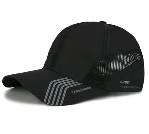 ITODA Baseball Cap Mesh Baseballkappe Schnelltrocknend Baseballmütze Gestreift Sommermütze Damen Herren Schirmmütze Atmungsaktiv Basecap Outdoor Kappe mit Schweißband Sonnenmütze Laufen Sport Tennis