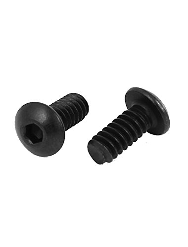 Sourcingmap #6-32 x 5/16" UNC 10.9 Alloy Steel Hex Socket Button Head Screws 20Pcs, Black - Image 2