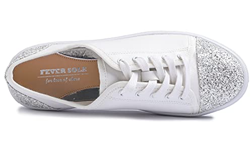 Image of FEVERSOLE Women's Fashion Dress Sneakers Party Bling Casual Flats Embellished Shoes